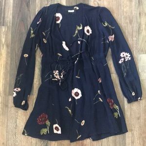 Reformation long sleeve wrapped dress